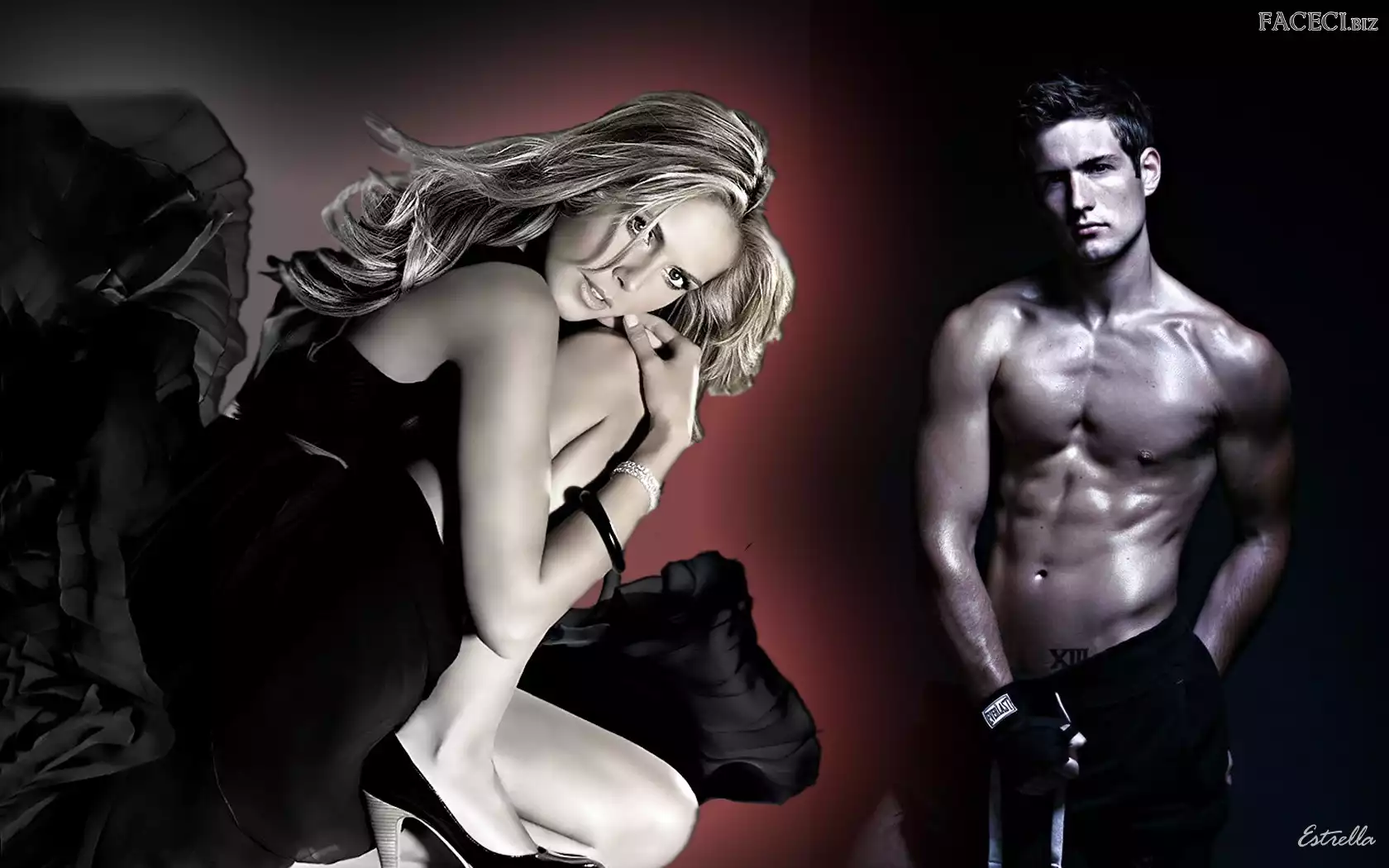 Kobieta, Czerwień, Mężczyzna, Czerń